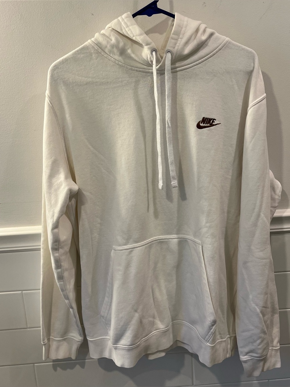 White Nike Hoodie Brown Nike Logo